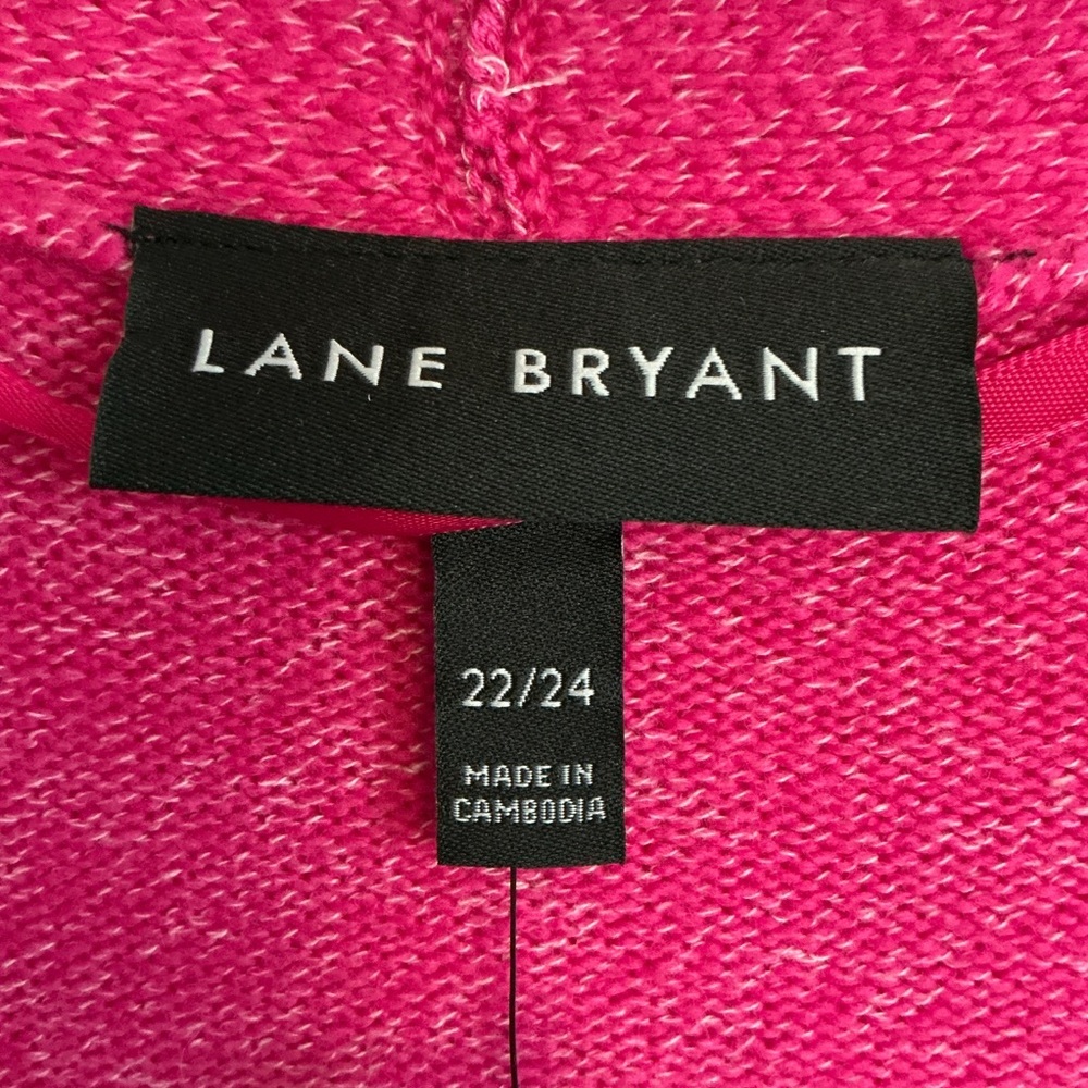 LANE BRYANT PLUS SIZE 22 24‎ LONG CARDIGAN COLORBLOCK SWEATER PINK RANGE YELLOW - Picture 3 of 7